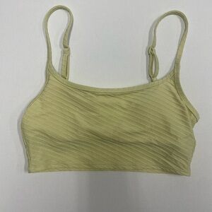 Aerie Yellow Ribbed Longline Bikini Top